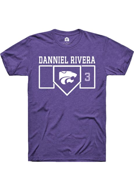 Danniel Rivera Purple K-State Wildcats NIL Playing Field Short Sleeve T Shirt