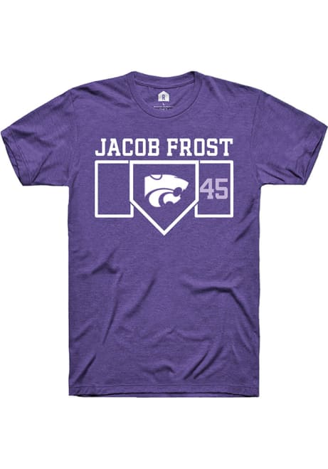 Jacob Frost Purple K-State Wildcats NIL Playing Field Short Sleeve T Shirt