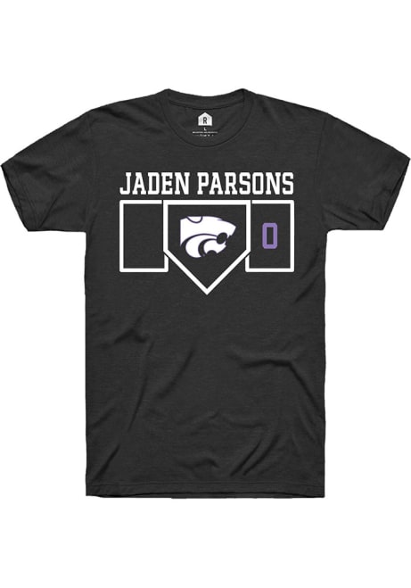 Jaden Parsons Black K-State Wildcats NIL Playing Field Short Sleeve T Shirt