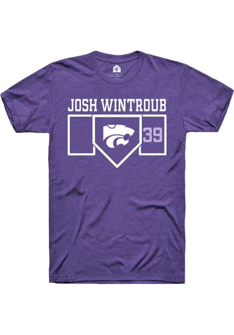 Josh Wintroub Purple K-State Wildcats NIL Playing Field Short Sleeve T Shirt