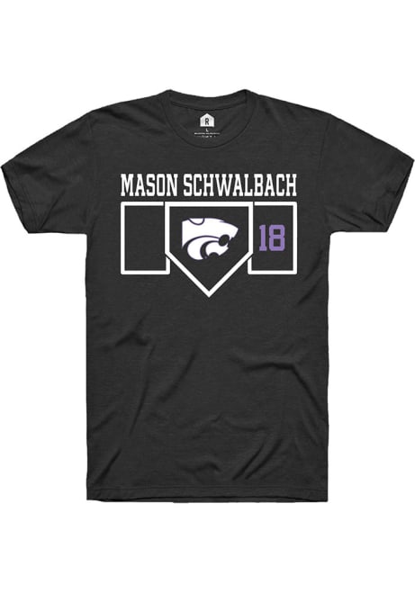 Mason Schwalbach Black K-State Wildcats NIL Playing Field Short Sleeve T Shirt