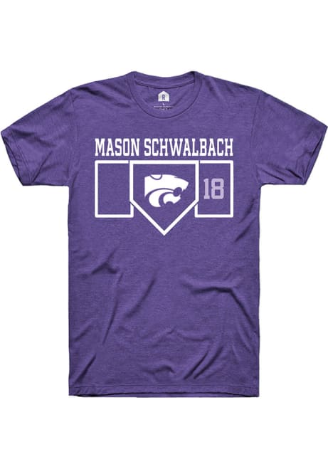 Mason Schwalbach Purple K-State Wildcats NIL Playing Field Short Sleeve T Shirt