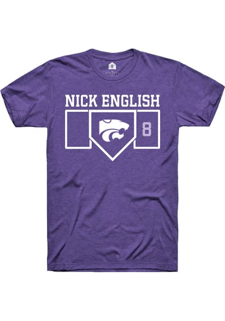 Nick English Purple K-State Wildcats NIL Playing Field Short Sleeve T Shirt