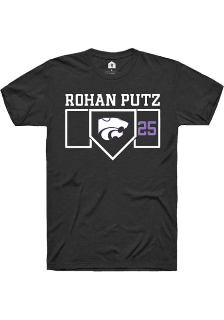 Rohan Putz Black K-State Wildcats NIL Playing Field Short Sleeve T Shirt