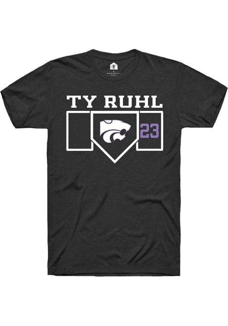 Ty Ruhl Black K-State Wildcats NIL Playing Field Short Sleeve T Shirt