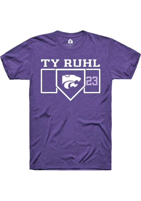 Ty Ruhl Purple K-State Wildcats NIL Playing Field Short Sleeve T Shirt