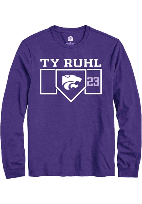 Ty Ruhl Rally Mens Purple K-State Wildcats NIL Playing Field Tee