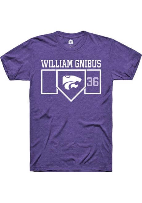 William Gnibus Purple K-State Wildcats NIL Playing Field Short Sleeve T Shirt