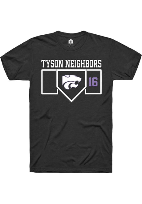 Tyson Neighbors Black K-State Wildcats NIL Playing Field Short Sleeve T Shirt