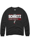 Main image for Caleb Schmitz  Rally Cincinnati Bearcats Mens Black NIL Stacked Box Long Sleeve Crew Sweatshirt