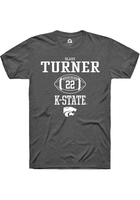 Blake Turner Dark Grey K-State Wildcats NIL Sport Icon Short Sleeve T Shirt