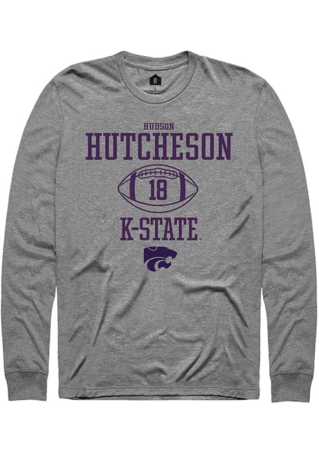 Hudson Hutcheson Rally Mens Graphite K-State Wildcats NIL Sport Icon Tee