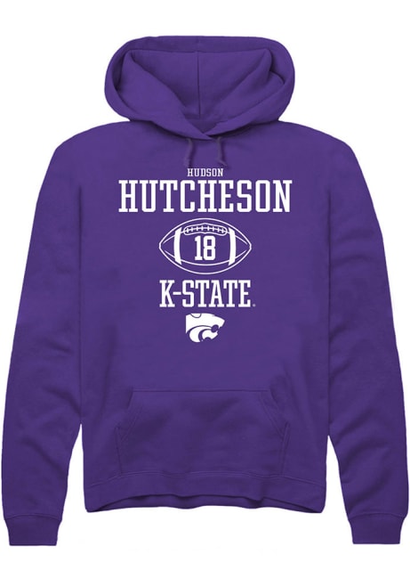 Hudson Hutcheson Rally Mens Purple K-State Wildcats NIL Sport Icon Hooded Sweatshirt