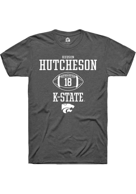 Hudson Hutcheson Dark Grey K-State Wildcats NIL Sport Icon Short Sleeve T Shirt