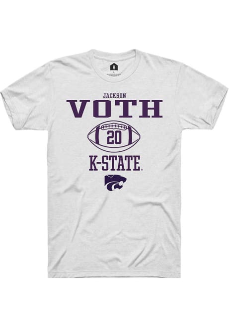 Jackson Voth White K-State Wildcats NIL Sport Icon Short Sleeve T Shirt