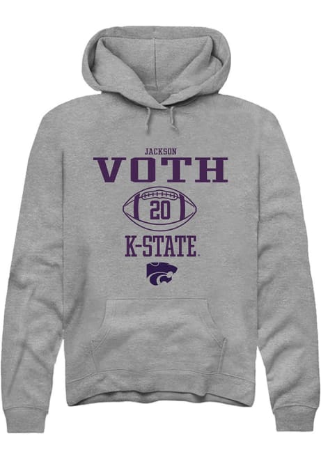 Jackson Voth Rally Mens Graphite K-State Wildcats NIL Sport Icon Hooded Sweatshirt