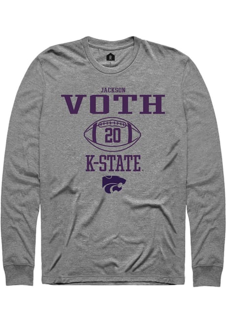 Jackson Voth Rally Mens Graphite K-State Wildcats NIL Sport Icon Tee