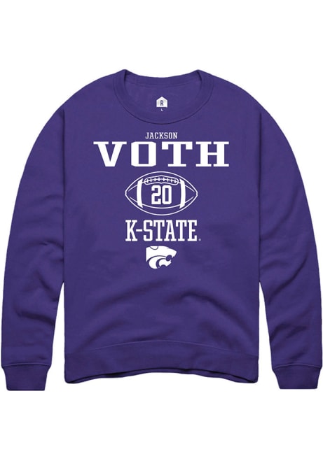 Jackson Voth Rally Mens Purple K-State Wildcats NIL Sport Icon Crew Sweatshirt