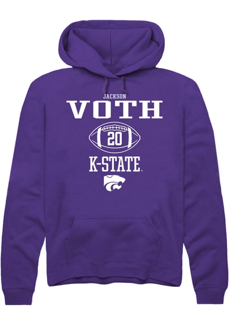 Jackson Voth Rally Mens Purple K-State Wildcats NIL Sport Icon Hooded Sweatshirt