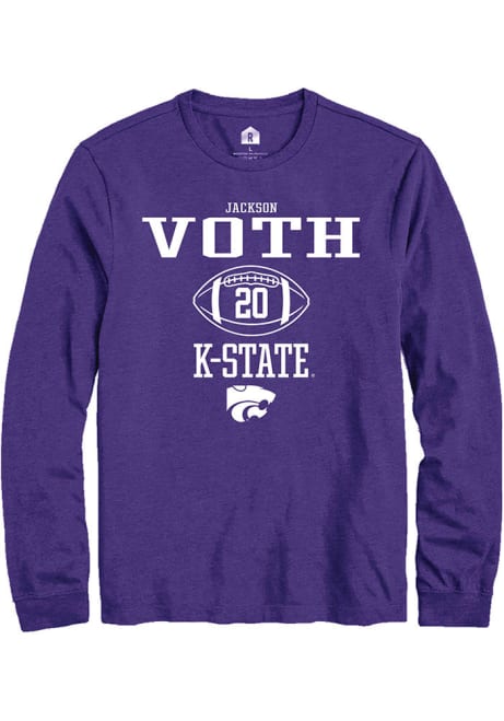 Jackson Voth Rally Mens Purple K-State Wildcats NIL Sport Icon Tee