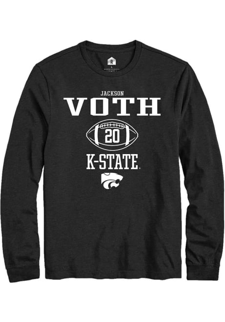 Jackson Voth Rally Mens Black K-State Wildcats NIL Sport Icon Tee