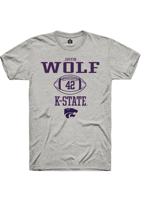 Justin Wolf Ash K-State Wildcats NIL Sport Icon Short Sleeve T Shirt