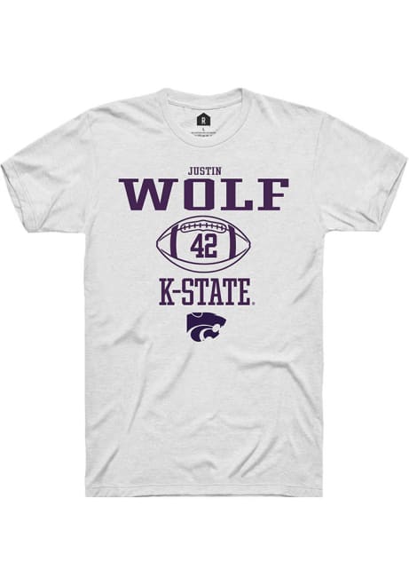 Justin Wolf White K-State Wildcats NIL Sport Icon Short Sleeve T Shirt