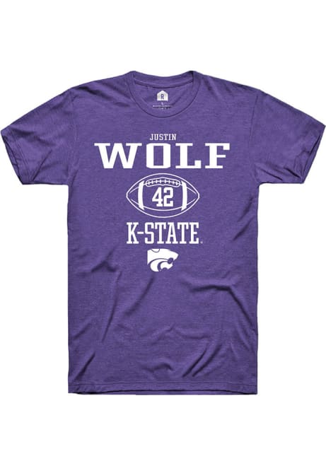 Justin Wolf Purple K-State Wildcats NIL Sport Icon Short Sleeve T Shirt