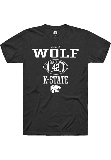 Justin Wolf Black K-State Wildcats NIL Sport Icon Short Sleeve T Shirt