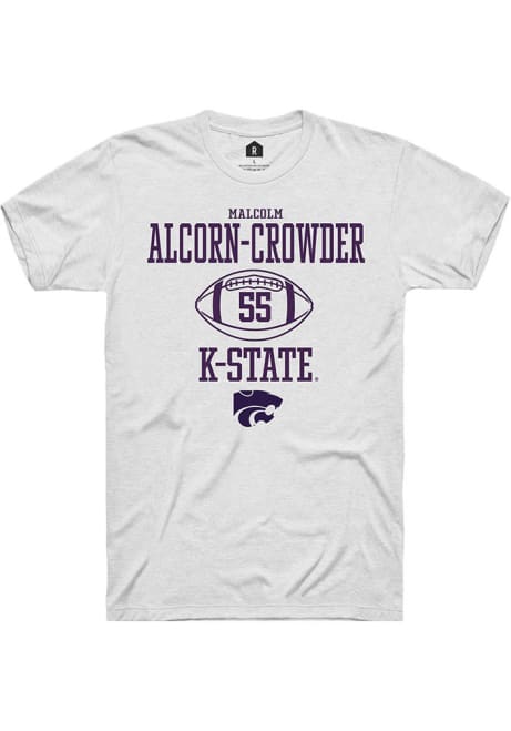 Malcolm Alcorn-Crowder White K-State Wildcats NIL Sport Icon Short Sleeve T Shirt