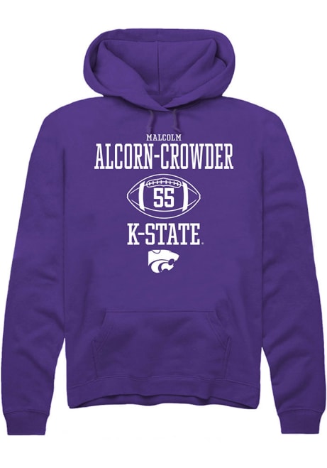 Malcolm Alcorn-Crowder Rally Mens Purple K-State Wildcats NIL Sport Icon Hooded Sweatshirt