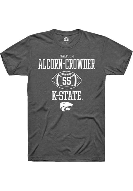 Malcolm Alcorn-Crowder Dark Grey K-State Wildcats NIL Sport Icon Short Sleeve T Shirt