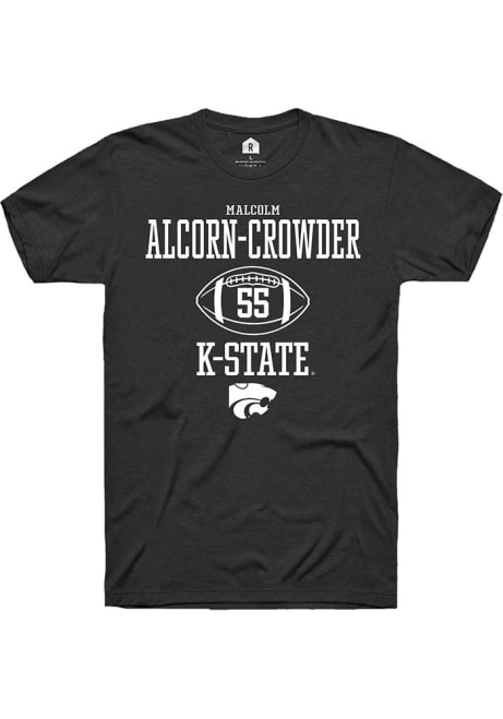 Malcolm Alcorn-Crowder Black K-State Wildcats NIL Sport Icon Short Sleeve T Shirt