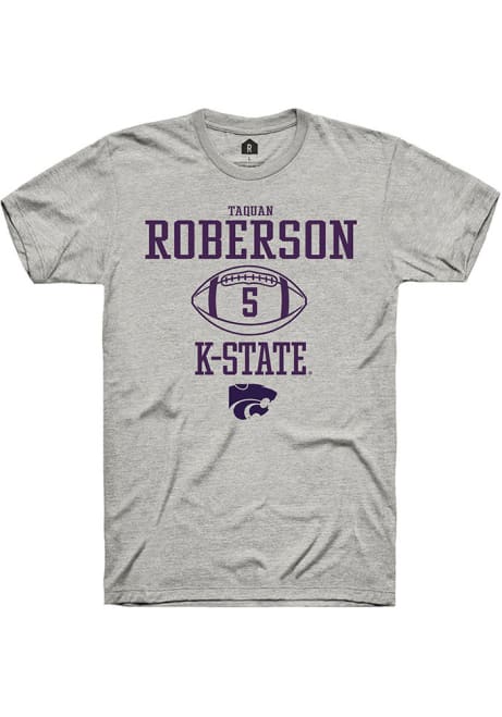 Ta'Quan Roberson Ash K-State Wildcats NIL Sport Icon Short Sleeve T Shirt