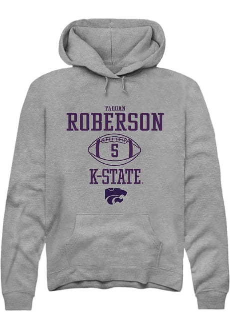 Ta'Quan Roberson Rally Mens Graphite K-State Wildcats NIL Sport Icon Hooded Sweatshirt