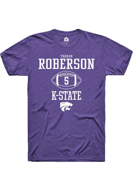 Ta'Quan Roberson Purple K-State Wildcats NIL Sport Icon Short Sleeve T Shirt