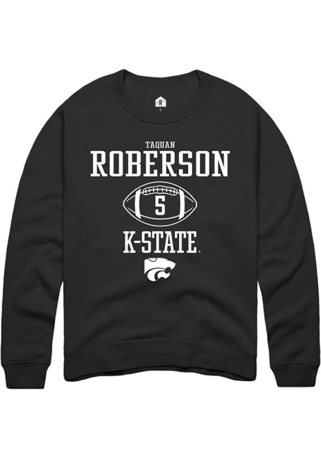 Ta'Quan Roberson Rally Mens Black K-State Wildcats NIL Sport Icon Crew Sweatshirt