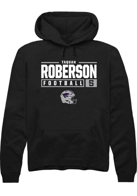 Ta'Quan Roberson Rally Mens Black K-State Wildcats NIL Stacked Box Hooded Sweatshirt