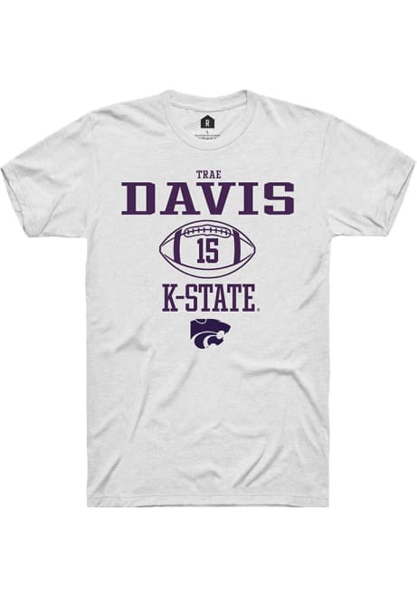 Trae Davis White K-State Wildcats NIL Sport Icon Short Sleeve T Shirt