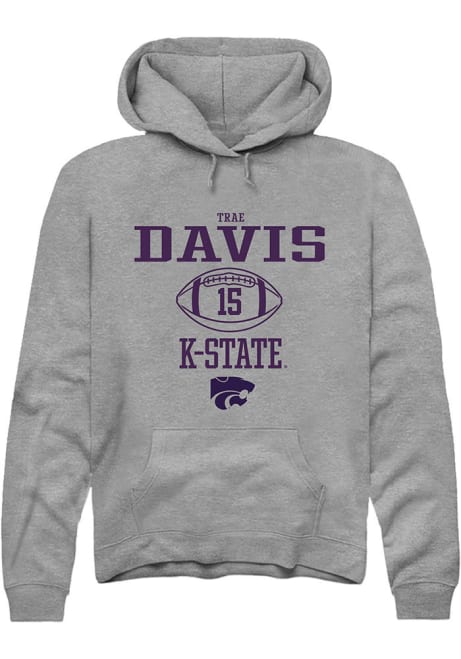 Trae Davis Rally Mens Graphite K-State Wildcats NIL Sport Icon Hooded Sweatshirt