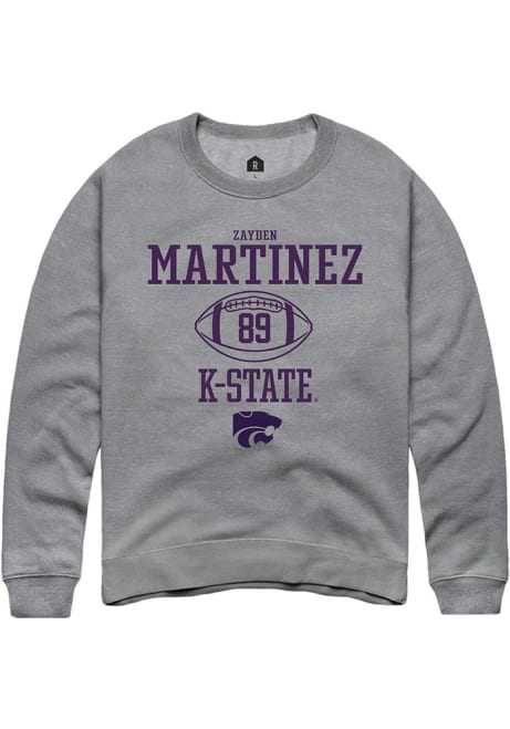 Zayden Martinez Rally Mens Graphite K-State Wildcats NIL Sport Icon Crew Sweatshirt