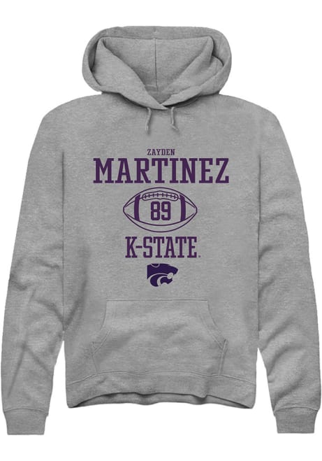 Zayden Martinez Rally Mens Graphite K-State Wildcats NIL Sport Icon Hooded Sweatshirt