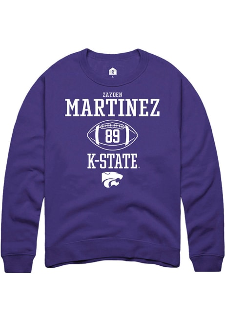 Zayden Martinez Rally Mens Purple K-State Wildcats NIL Sport Icon Crew Sweatshirt