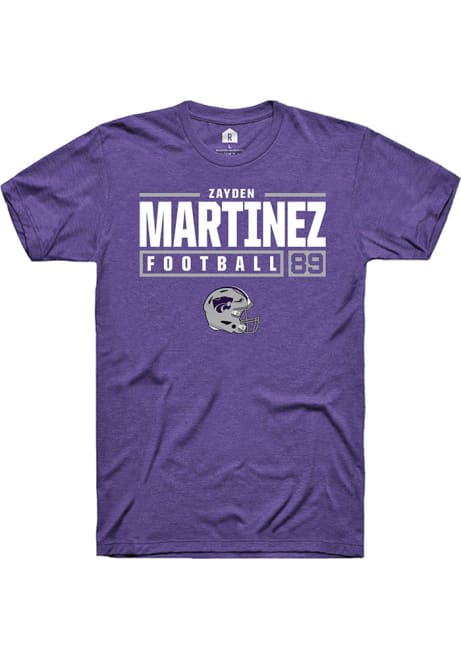 Zayden Martinez Purple K-State Wildcats NIL Stacked Box Short Sleeve T Shirt