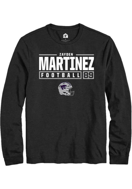 Zayden Martinez Rally Mens Black K-State Wildcats NIL Stacked Box Tee