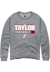 Main image for D.J. Taylor Rally Mens Graphite Cincinnati Bearcats NIL Stacked Box Crew Sweatshirt
