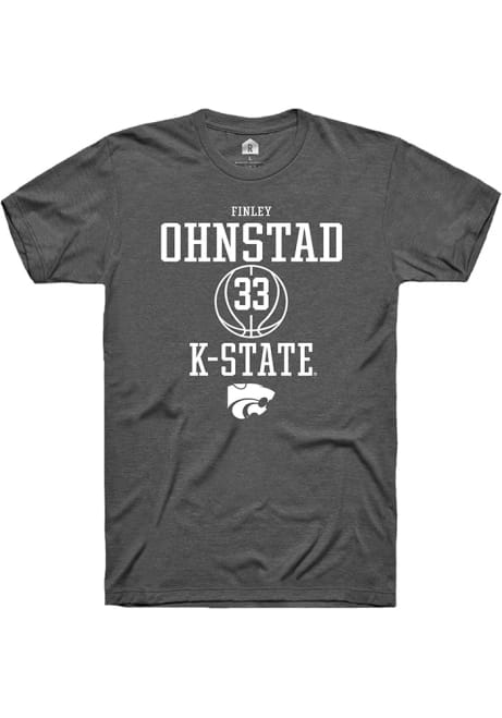 Finley Ohnstad Dark Grey K-State Wildcats NIL Sport Icon Short Sleeve T Shirt