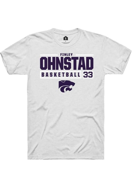 Finley Ohnstad White K-State Wildcats NIL Stacked Box Short Sleeve T Shirt