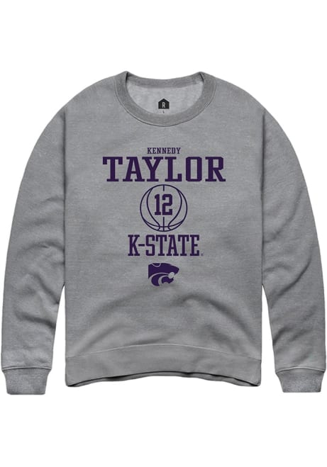 Kennedy Taylor Rally Mens Graphite K-State Wildcats NIL Sport Icon Crew Sweatshirt