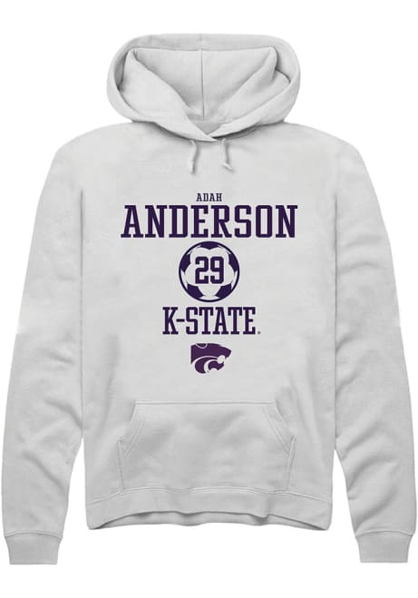 Adah Anderson Rally Mens White K-State Wildcats NIL Sport Icon Hooded Sweatshirt
